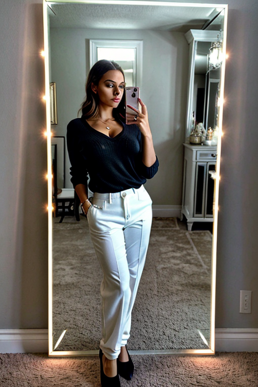 female model mirror photos