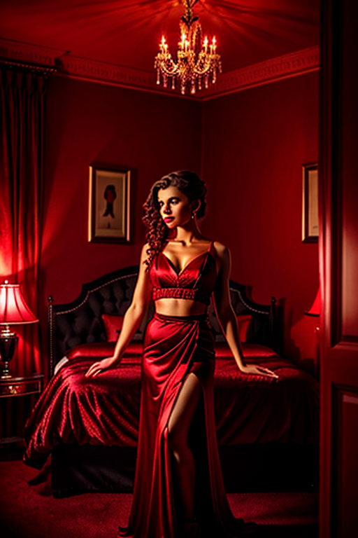 female in red tone shoot