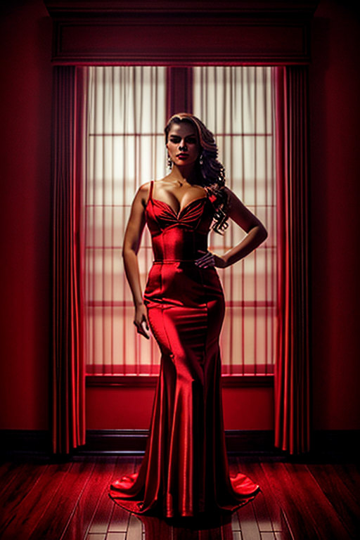 dark red themed portrait